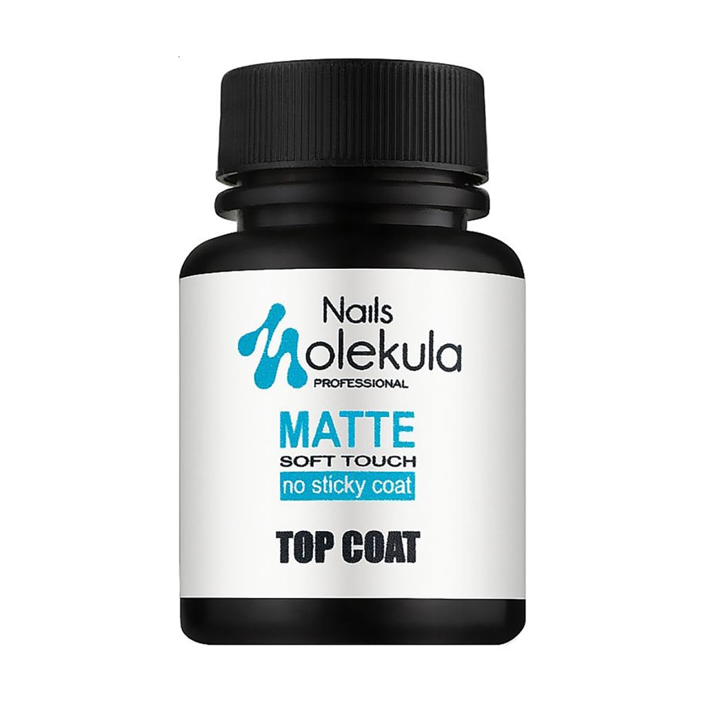 Фінішне покриття для гель-лаку Nails Molekula Professional Matte Soft Touch Top Coat без липкого шару, 30 мл
